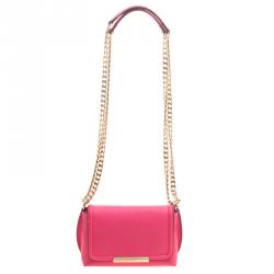 Emilio Pucci Pink Leather Chain Shoulder Bag