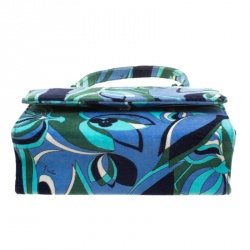 Emilio Pucci Multicolor Printed Velvet Top Handle Bag