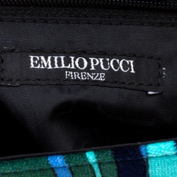 Emilio Pucci Multicolor Printed Velvet Top Handle Bag