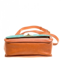Emilio Pucci Multicolor Snakeskin/Canvas and Leather Top Handle Bag