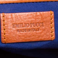 Emilio Pucci Multicolor Snakeskin/Canvas and Leather Top Handle Bag