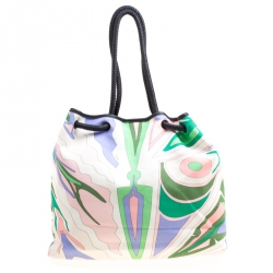 Emilio Pucci Multicolor Printed Canvas Tote