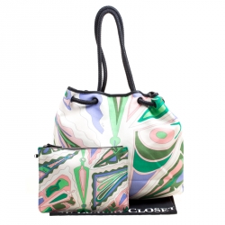 Emilio Pucci Multicolor Printed Canvas Tote