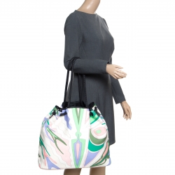 Emilio Pucci Multicolor Printed Canvas Tote