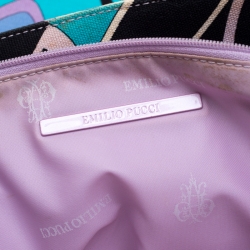 Emilio Pucci Multicolor Canvas and Leather Shopper Tote