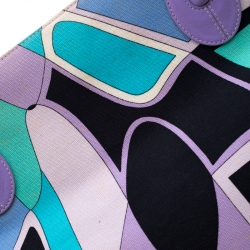 Emilio Pucci Multicolor Canvas and Leather Shopper Tote