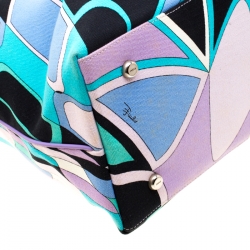 Emilio Pucci Multicolor Canvas and Leather Shopper Tote