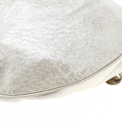 Emilio Pucci Metallic Light Beige Leather Top Handle Crossbody Bag