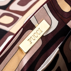 Emilio Pucci Multicolor Suede and Metal Armored Mesh Flap Shoulder Bag