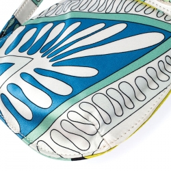 Emilio Pucci Multicolor Printed Satin Magnet Closure Pochette Bag