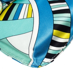 Emilio Pucci Multicolor Printed Satin Magnet Closure Pochette Bag