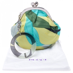 Emilio Pucci Multicolor Printed Nylon Kiss Lock Coin Purse