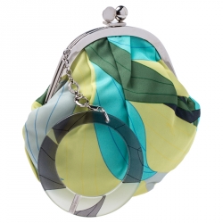 Emilio Pucci Multicolor Printed Nylon Kiss Lock Coin Purse