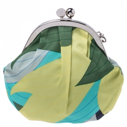 Emilio Pucci Multicolor Printed Nylon Kiss Lock Coin Purse