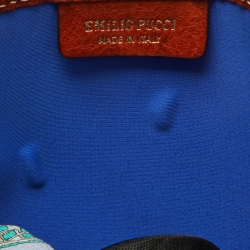 Pre Owned Emilio Pucci Multicolor Printed Coated Canvas and Leather Tote