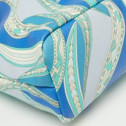 Pre Owned Emilio Pucci Multicolor Printed Coated Canvas and Leather Tote