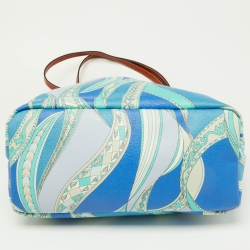 Pre Owned Emilio Pucci Multicolor Printed Coated Canvas and Leather Tote