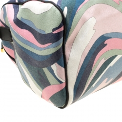 Emilio Pucci Multicolor Printed Coated Canvas Duffel Bag