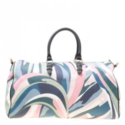 Emilio Pucci Multicolor Printed Coated Canvas Duffel Bag