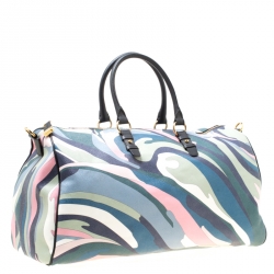 Emilio Pucci Multicolor Printed Coated Canvas Duffel Bag