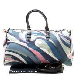 Emilio Pucci Multicolor Printed Coated Canvas Duffel Bag