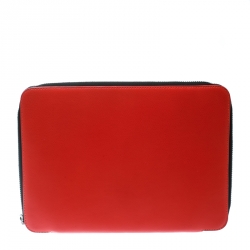 مملوكة مسبقًا Emporio Armani Coral Orange Leather Zip Around Ipad Case