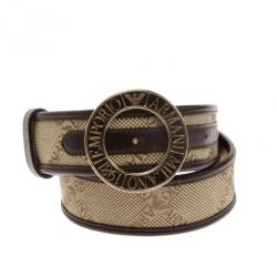 Emporio Armani Monogram Canvas Belt Size 38