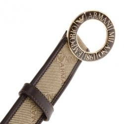 Emporio Armani Monogram Canvas Belt Size 38
