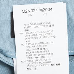 Pre Owned Emporio Armani Teal Blue Wool Pencil Skirt M