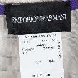 Pre Owned Emporio Armani Beige Pleated Textured Satin High Waist Balloon Trousers M