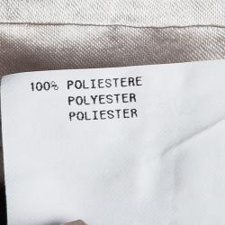 Pre Owned Emporio Armani Beige Pleated Textured Satin High Waist Balloon Trousers M