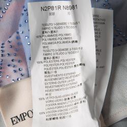 Pre Owned Emporio Armani Elite Blue Crystal Embellished Trousers M