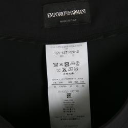 Pre Owned Emporio Armani Black Satin Side Stripe Detail Fitted Tuxedo Shorts M