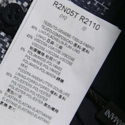 Pre Owned Emporio Armani Navy Blue and Grey Checkered Jacquard Pencil Skirt S