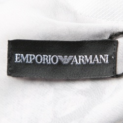 Pre Owned Emporio Armani Grey Rose Print Bow Detail Sleeveless Silk Top S