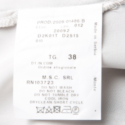 Pre Owned Emporio Armani Grey Rose Print Bow Detail Sleeveless Silk Top S