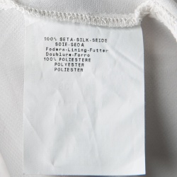 Pre Owned Emporio Armani Grey Rose Print Bow Detail Sleeveless Silk Top S