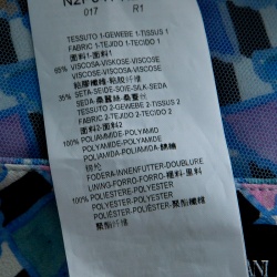 Pre Owned Emporio Armani Multicolor Printed Mesh Overlay Trousers M