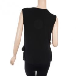 Pre Owned Emporio Armani Black Cotton Sleeveless Top M