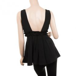 Pre Owned Emporio Armani Black Embellished Top S