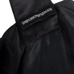 Pre Owned Emporio Armani Black Embellished Halter Top S