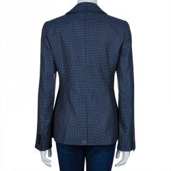 Pre Owned جاكيت بليزر امبوريو أرماني كاروهات أزرق M