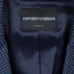 Pre Owned جاكيت بليزر امبوريو أرماني كاروهات أزرق M