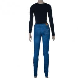 Pre Owned Emporio Armani New Mischa Floral Back Pocket Detail Denim Jeans S