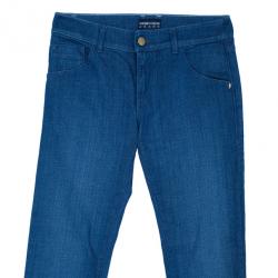 Pre Owned Emporio Armani New Mischa Floral Back Pocket Detail Denim Jeans S