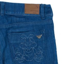 Pre Owned Emporio Armani New Mischa Floral Back Pocket Detail Denim Jeans S
