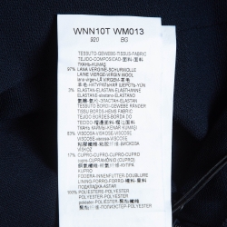 Pre Owned Emporio Armani Navy Blue Wool Gathered Pencil Skirt L