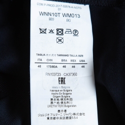 Pre Owned Emporio Armani Navy Blue Wool Gathered Pencil Skirt L