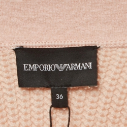 Emporio Armani Pink Contrast Zipper Wool Mid-Length Coat XS