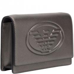 Pre Owned Emporio Armani Acciaio Leather Crossbody Bag